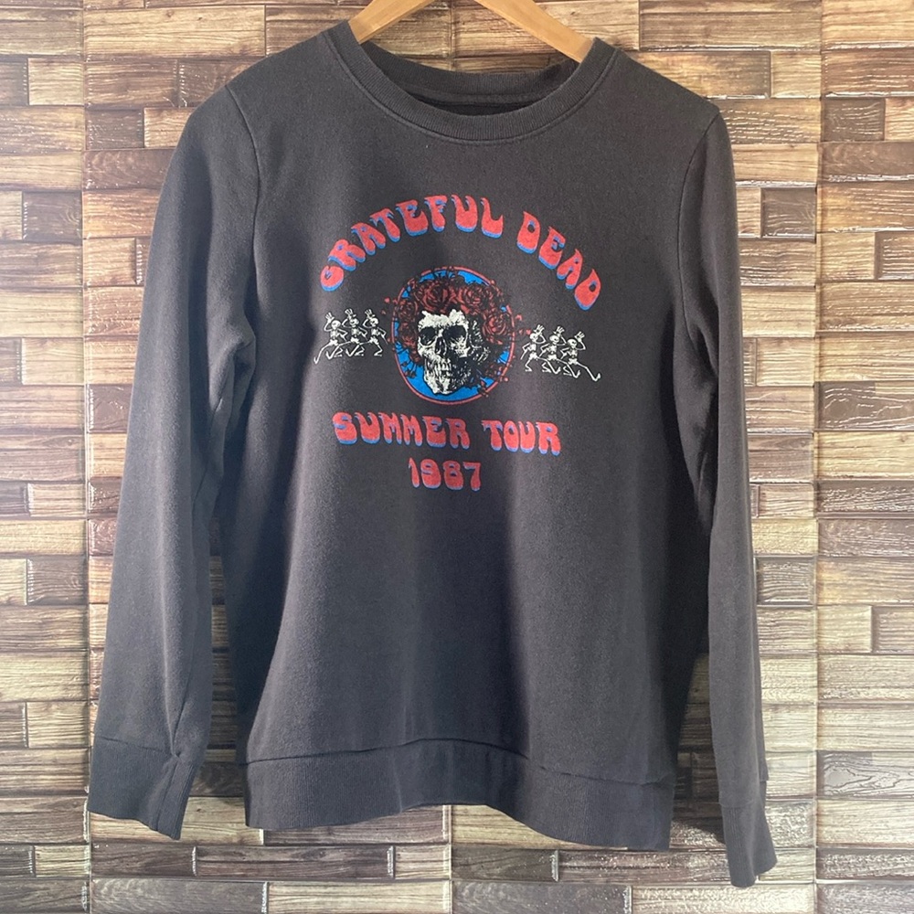 EUC Grateful Dead Mighty Fine Black Summer Tour 1987 Long Sleeve Top Large